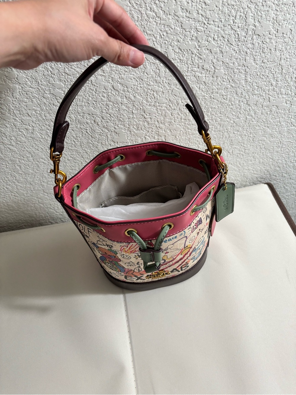 Graffiti Bucket Bag in Multi-Color - Picture 4 of 6
